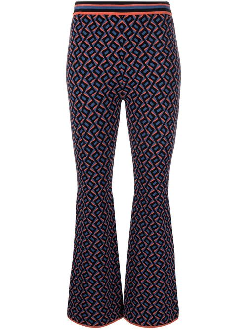 Juno patterned jacquard trousers - Blue