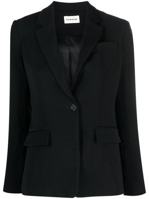 Slim-cut single-breasted blazer - Black