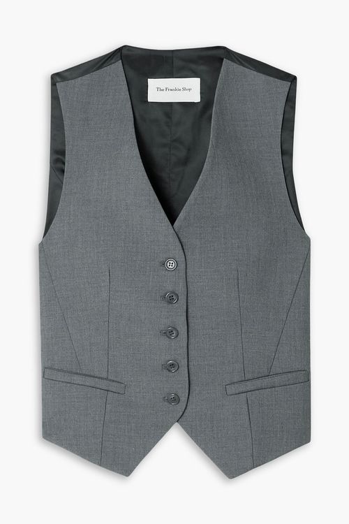 Gelso grain de poudre and satin vest - Gray - XS