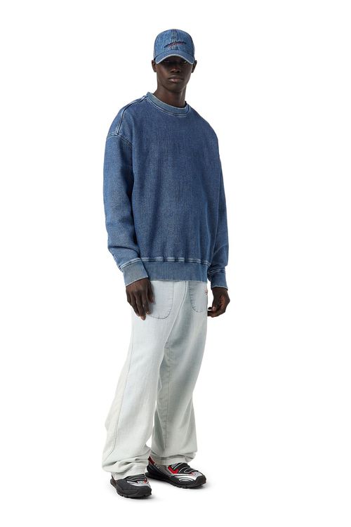 D-Krib track denim sweatshirt - Blue