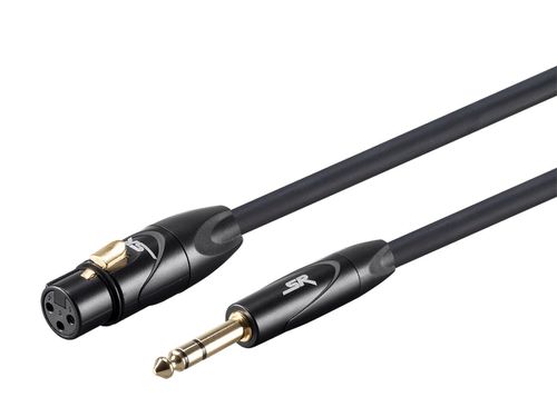 Stage Right by 3ft XLR Female to 1/4inch TRS Male 16AWG Cable (Gold Plated)
