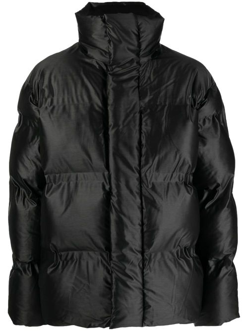 Funnel-neck padded jacket - Black
