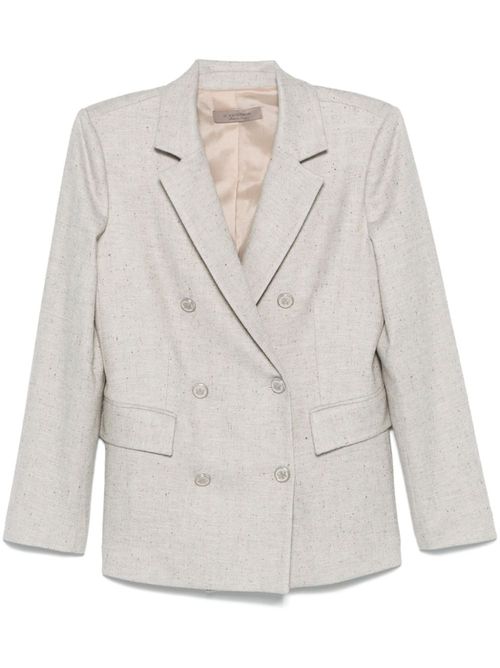 Herringbone-pattern blazer - Neutrals