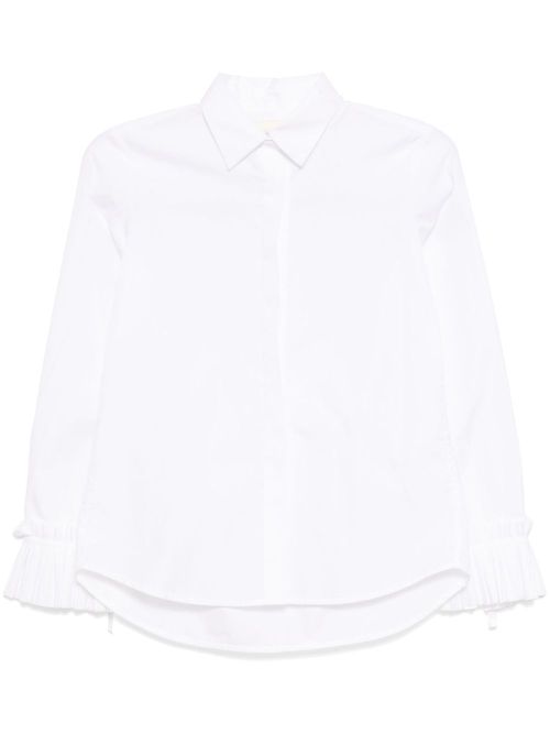 Slim-cut pleated shirt - White