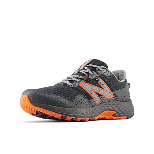 New Balance Men's 410 V8 Trail Running Shoe, Black/Cayenne/Shadow Grey, 11