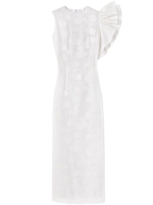 Franz ruffle-detailing dress - White