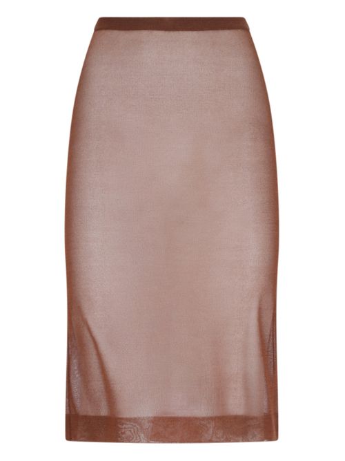 Silk-Blend Ruched Skirt