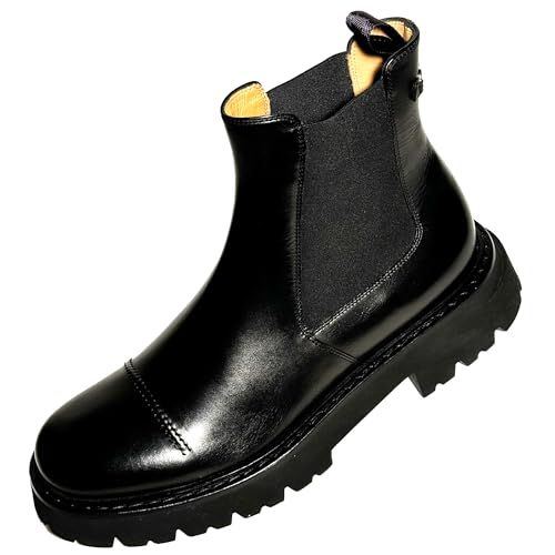 Ferragamo Genuine GEORGE 2 Men's Black Leather Chelsea Ankle Gancini Dress Boots (Salvatore (Black, US Footwear