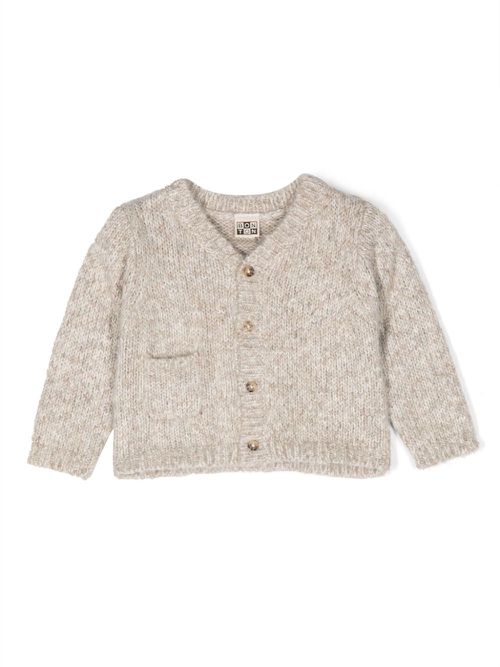 Button-up V-neck cardigan - Neutrals