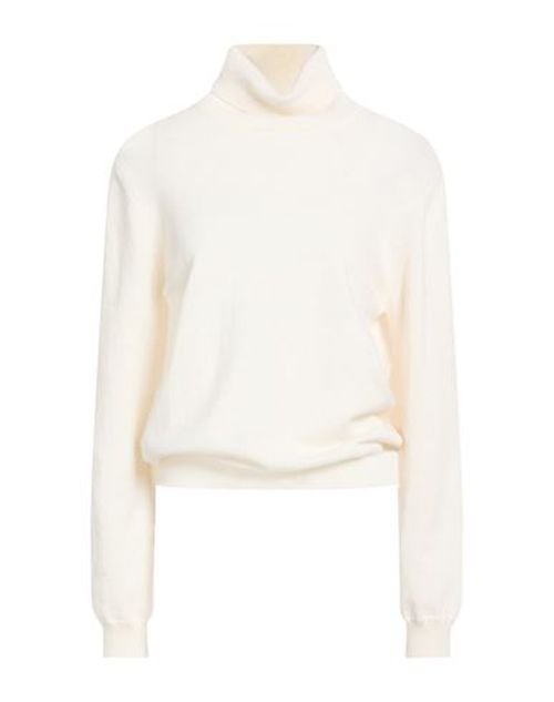 Woman Turtleneck Cream Size L Wool, Cashmere