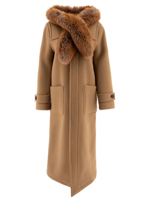 Faux Fur Trim Wool Duffle Coat Coats