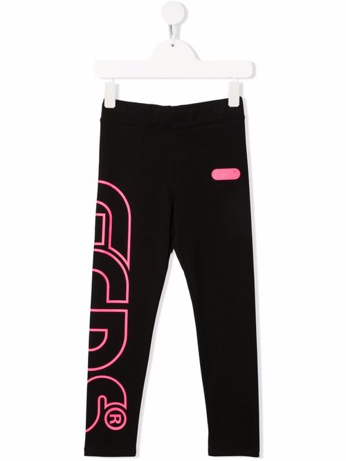 Logo-print jersey-cotton legging - Black