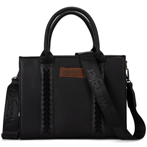 Wrangler Montana West Tote Bag for Women Top Handle Handbags Satchel Bag Shoulder Bag Crossbody Purse for Women with Crossbody Strap WG70-8120DBK