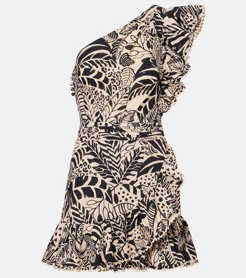 Corinne ruffled printed cotton minidress