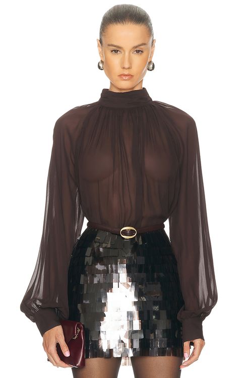 NICHOLAS Solene Top in Cacao - Chocolate. 8 also