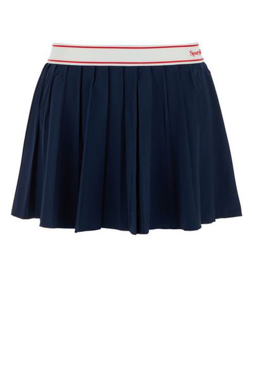 Sporty & Rich Serif Flared Hem Pleated Skirt