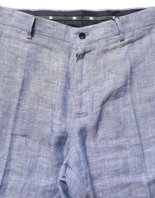 Linen Dress Trousers — Blue