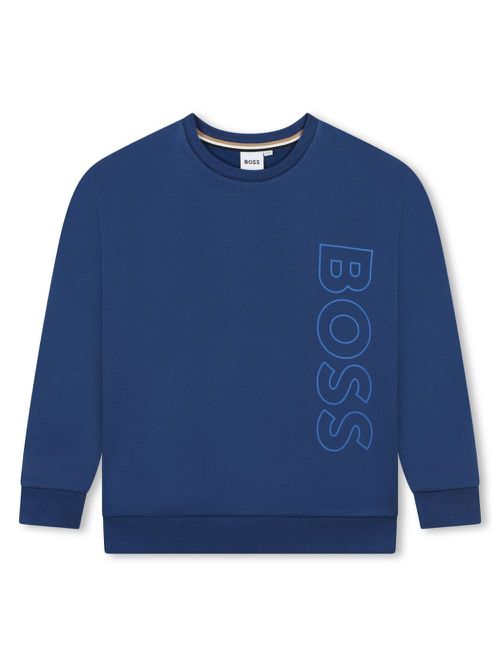 Logo-print crew-neck sweatshirt - Blue