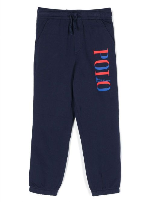 Logo-print cotton track pants - Blue