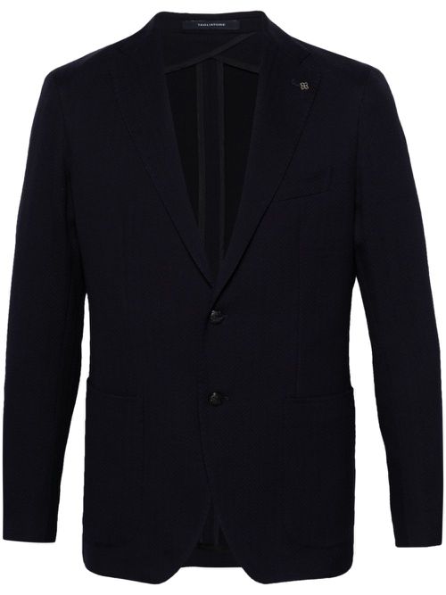 Notched-lapels single-breasted blazer - Blue