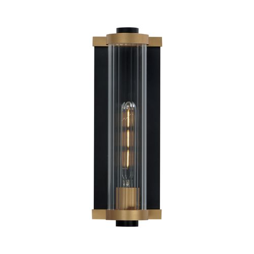 Black Antique Brass One Light Outdoor Wall Sconce from the Opulent Collection