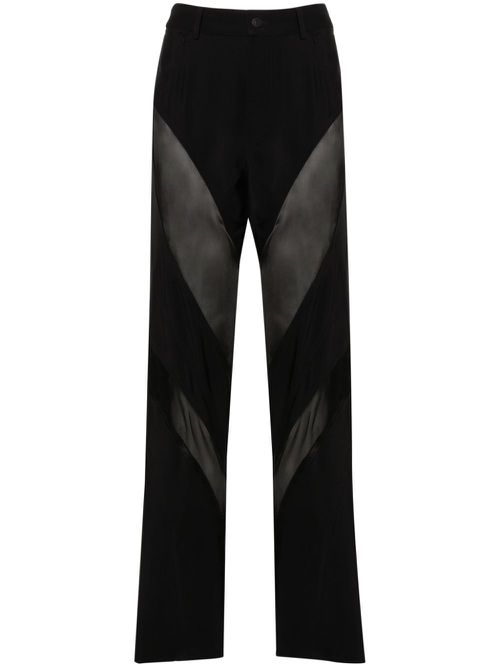 Silk-panelled trousers - Black