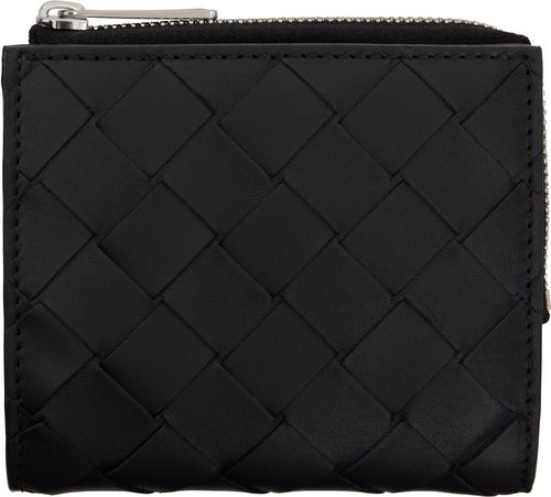 Bottega Veneta Black Intrecciato Bi-Fold Wallet