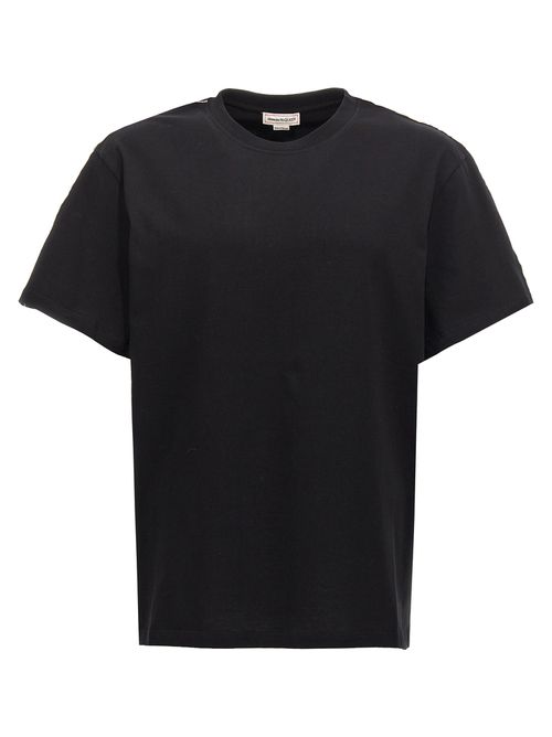 -Contrast Band T Shirt Nero-Uomo