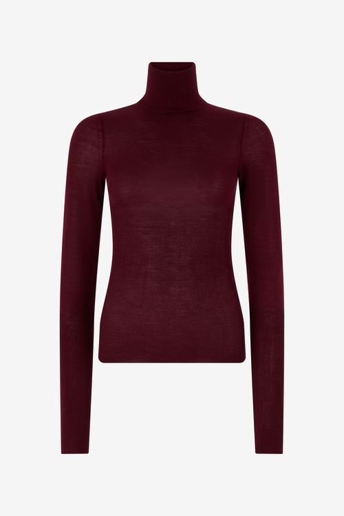 Burgundy Turtleneck Top