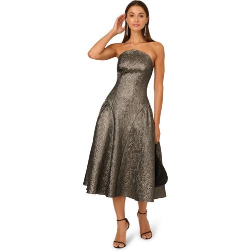 Adrianna Papell Womens Strapless Metallic Ankle Dre