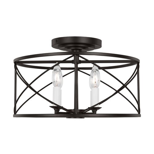 Beatrix 4-Light Semi-Flush Ceiling Light in Aged Iron
