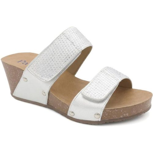 Pavers Women's Dual Adjustable Fasten Wedge Sandals in Metallic