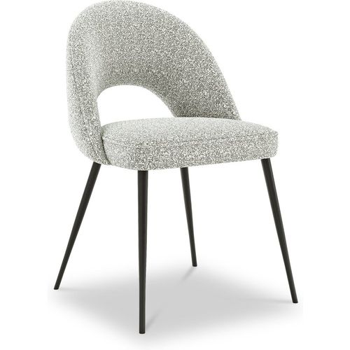 Hughes Boucle Dining Chair | White/Grey Mix, Oatmeal Grey | Roseland
