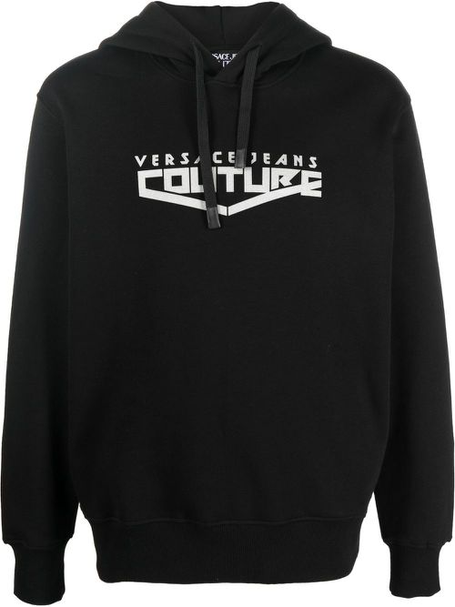 Logo-print pullover hoodie - Black