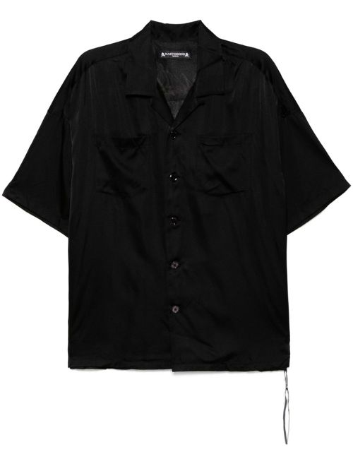 Skull-embroidered shirt - Black