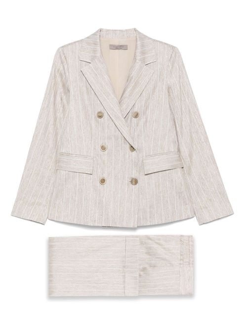 D.Exterior pinstripe suit - Neutrals
