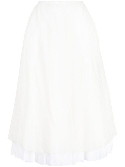 Luca A-line midi skirt - White