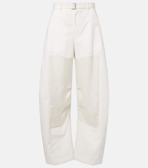 Belted barrel-leg pants