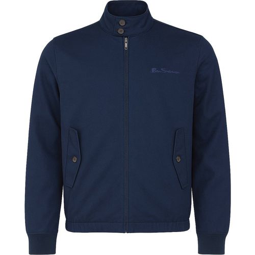 Ben Sherman Signature Mens Dark Navy Harrington Jacket Cotton