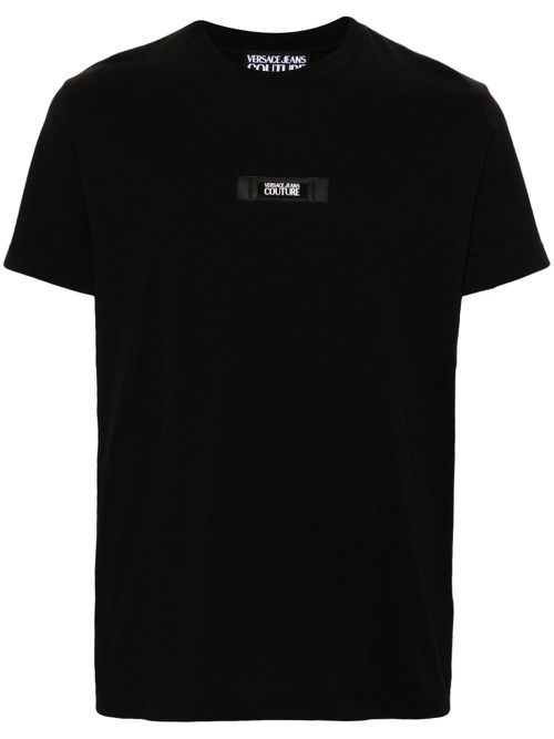 Logo-patch cotton T-shirt - Black
