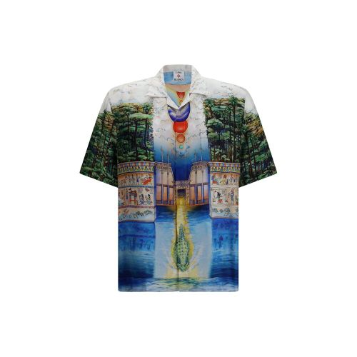 Trompe L'Oeil Printed Silk Shirt — Multicolor