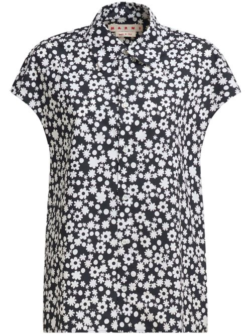 Floral-print shirt - Black