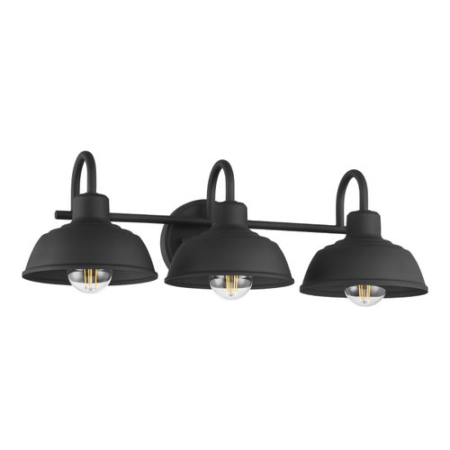 Matte Black Bathroom Vanity Light from the Mill Valley Collection