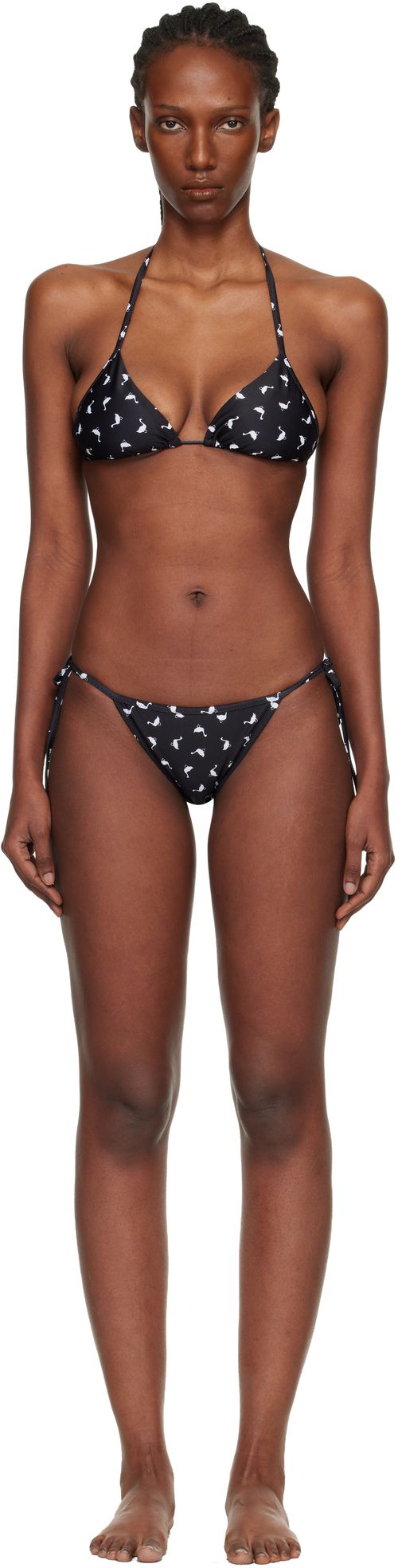 Black All Over Small Goose Print Bikini