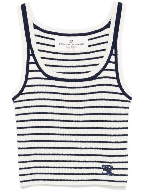 Striped tank top - White