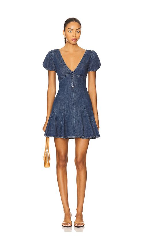Alice + Olivia Fara Puff Sleeve Denim Mini Dress in Cambria Vintage. 6 also , 2