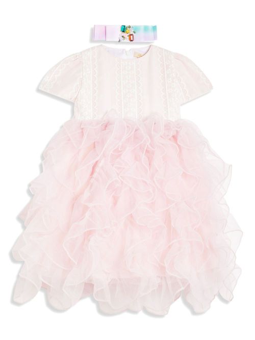 Ruffle dress and headband - Pink