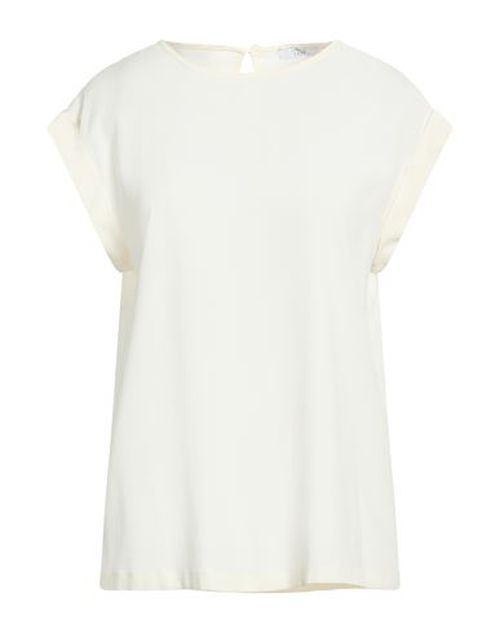 Easy Woman Top Ivory Size 2 Acetate, Silk, Elastane