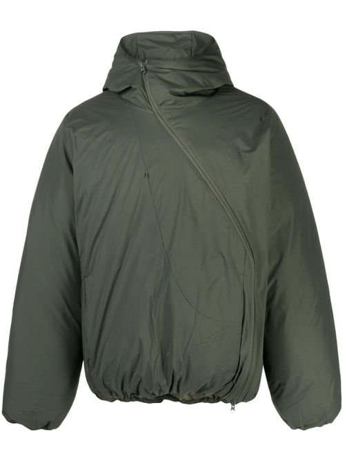 5.1 asymmetric zip down jacket - Green