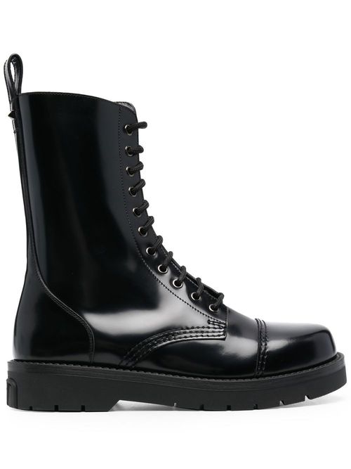 Leather combat boots - Black